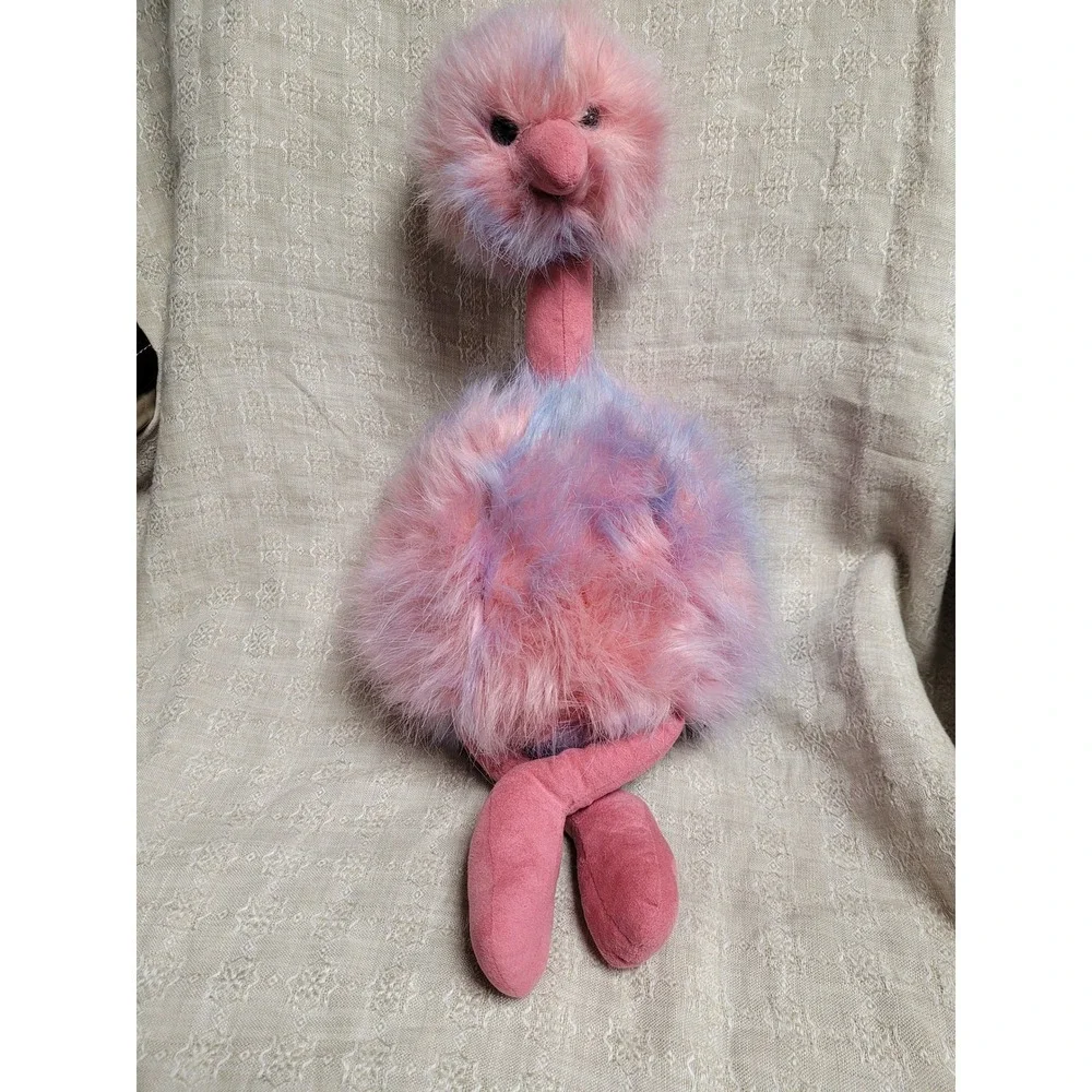 Jellycat Large Cotton Candy Pompom Pink Purple Ostrich Bird Plush PPL2CC‎ NWT